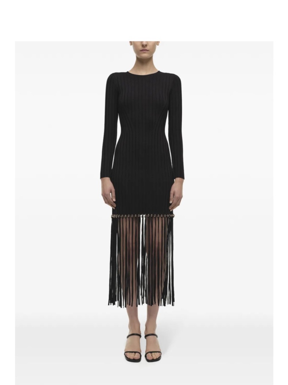 Simkhai Sharron Ribbed Knit Fringe Dress